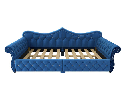 Upholstered Daybed With LED Lighting And Nailhead Trim