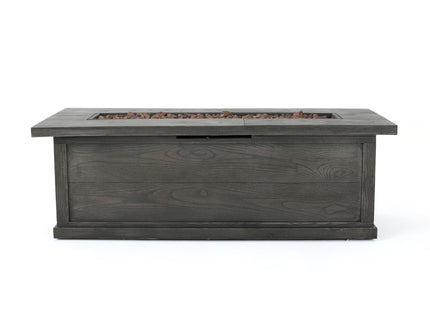 Transitional Rectangular Outdoor Propane Fire Pit With 50, 000 Btu