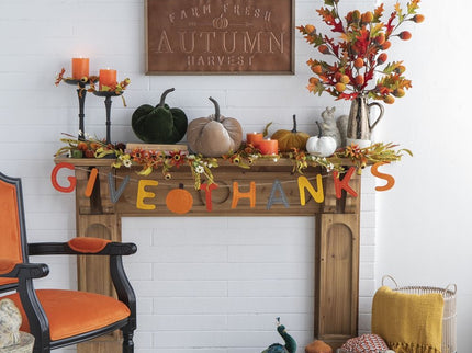 Pumpkin Ornament Decor For Holiday Harvest Festival Fall Festival & Thanksgiving (Set of 2) - Orange Multi