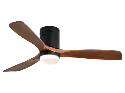 Indoor Ceiling Fan With Lights, Reversible DC Motor, Remote Control - Black