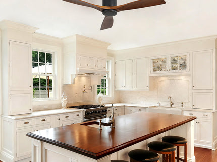 Low Profile Ceiling Fan DC, 3 Blade, Noiseless Reversible Motor, Remote Control