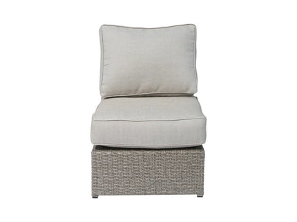 Outdoor 7 Person Conversation Set With Cushions, All Weather - Gray Mix