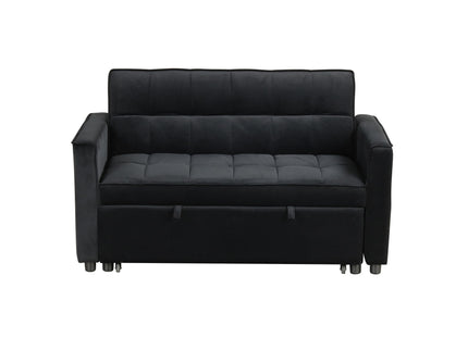 Maeve - Convertible Sleeper Loveseat With Tufting and Side Pocket - Black