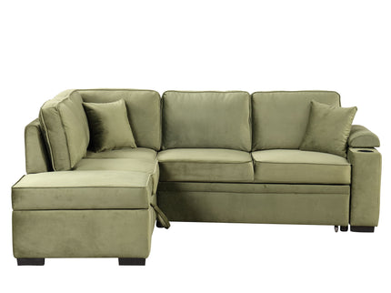 Sleeper Sofa Bed, 2 In 1 Pull Out Sofa Bed L Shape Couch With Storage Ottoman For Living Room, Bedroom Couch And Small Apartment