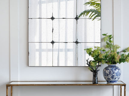 Traditional Decor Style Antique Glass Panel Mirror, Wall Mirror For Bathroom Entryway Console Lean Against Wall