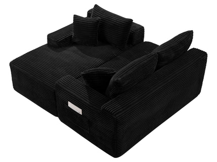 Cloud Modular Sectional Sofa Couch With L-Shape Chaise, Upholstered Couches For Living Room - Black