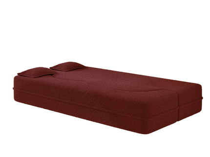 Modern Floor Sleeper Sofa Bed With 2 Pillows, Convertible Twin Size Folding Mattress For Living Room