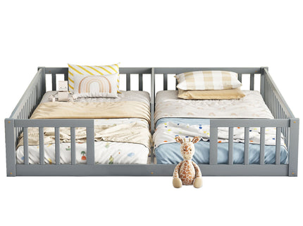 Double Floor Bed With Fence, Guardrails, Without Door