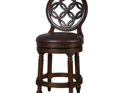 Stool With Back And Swivel Upholstered Seat