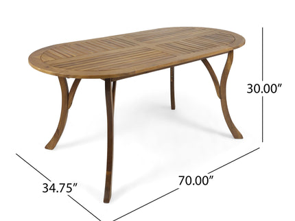 Outdoor Table With Smooth Lines, Slat Top