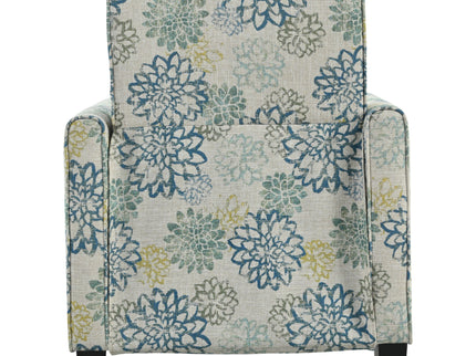 Upholstered Push Back Recliner Chair For Living Room - Blue