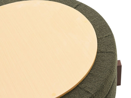 Round Storage Ottoman, Footrest Stool For Living Room