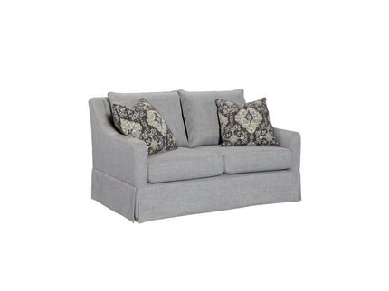 Loveseat With Skirt And Reversable Cushions And 2 Pillows - Light Gray