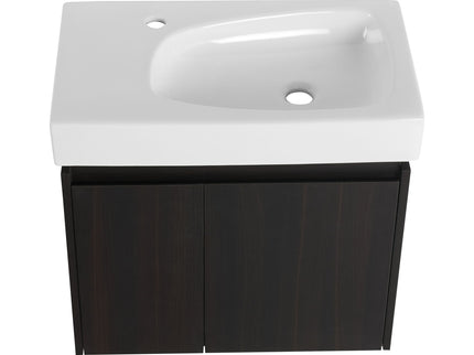 Modern Bathroom Vanity With Ceramic Basin, Wall Mounted Floating Sink Combo, Storage Cabinet
