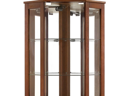 6 Shelf Corner Curio Display Cabinet With Lights, Mirrors And Adjustable Shelves (E26 Light Bulb Not Included)