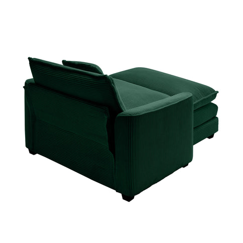 Classic Modern Comfortable Single Chair Deep Seat Sofa With Footstool