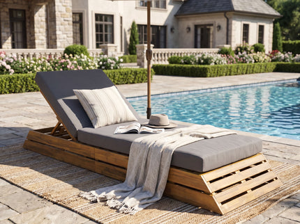 Chaise Lounge Set With 2 Fold Cushion