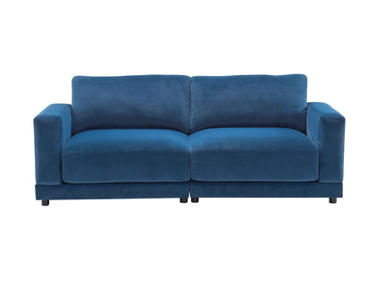 Modern Square Arm Sofa With Soft Fabric Upholstery, Deep Cushions