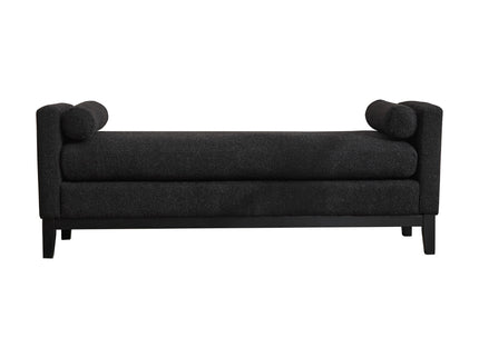 Upholstered End Of Bed Bench With Arms & 2 Bolsters For Bedroom