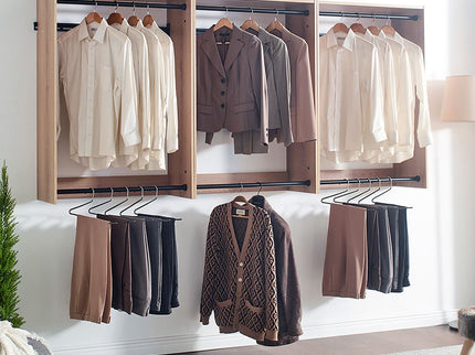 Devi - Wall Mounted Wood Closet System, Modular Units