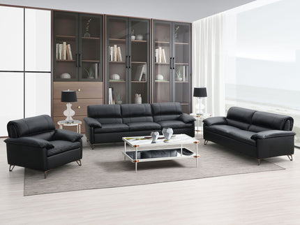 Eilene - Top Grain Leather Sofa - Black