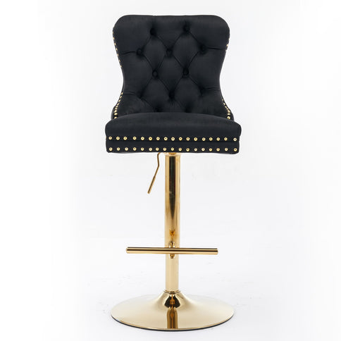Thick Swivel Barstools Adjusatble Seat Height From 25-33", Modern Upholstered Bar Stools With Backs Comfortable Tufted For Home Pub And Kitchen Island (Set of 2)
