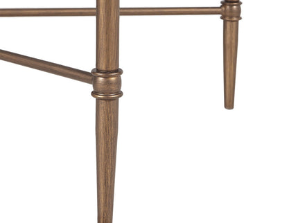 Metal Rectangle Coffee Table With Tempered Glass Top - Bronze