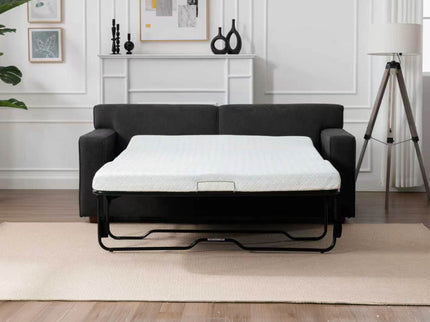 Loveseat Sleeper Sofa With Full Size Pull Out Bed, 2 Seater Convertible Couch For Small Apartments - Gray
