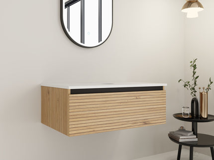 Wall Mounted Bathroom Vanity & 1 Soft Close Drawer (Excluding Sink)