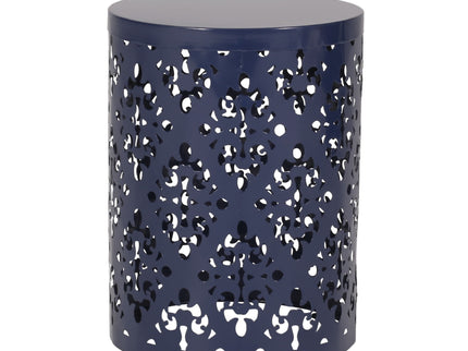 Modern Iron Cut Design End Table (Set of 2) - Navy Blue