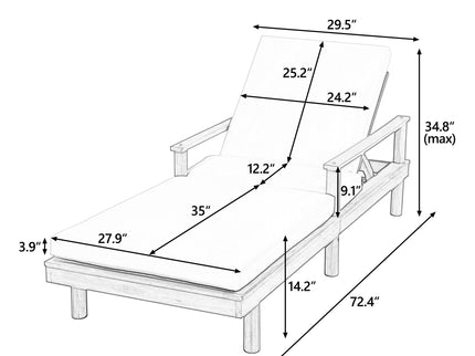 5 Position Adjustable Outdoor Chaise Lounge