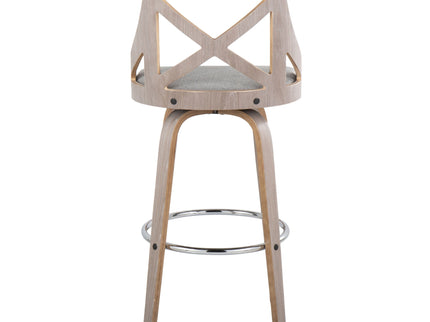 Charlotte - Farmhouse Fixed Height Bar Stool With Round Footrest (Set of 2)