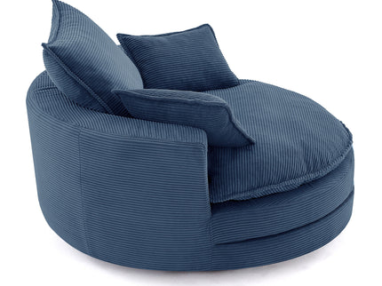 360° Swivel Accent Barrel Chair With Dual Layer Cushion And 3 Removable Pillows
