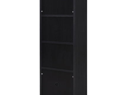 Sloat - 3 Shelf Media Tower With Cabinet Storage - Black