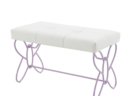 Priya II - Synthetic Leather Purple Bench - Purple / White