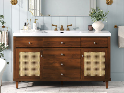 Bathroom Vanity With Sink, 5 Legs, Soft Close Drawers