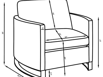 Rufo - Upholstered Curved Track Arm Chair - Beige