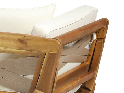 Outdoor Acacia Wood Expandable Daybed With Cushions