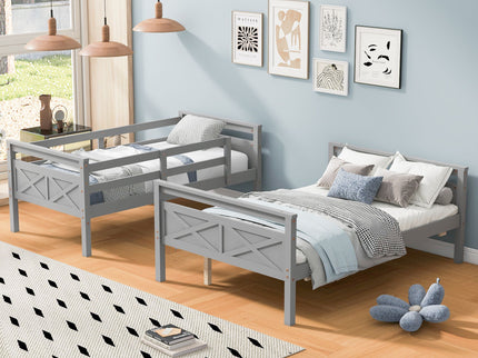 Bunk Bed With Ladder And Safety Guardrail