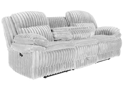 Motion Recliner Sofa With Fold-Down Table, Manual Recline, Charging Station & Cup Holders