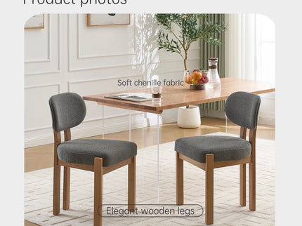 Dining Chairs With Ergonomic Backrest And Adjustable Feet (Set of 2)