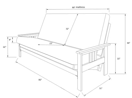 Westwood - Queen Size Futon Frame Sofa