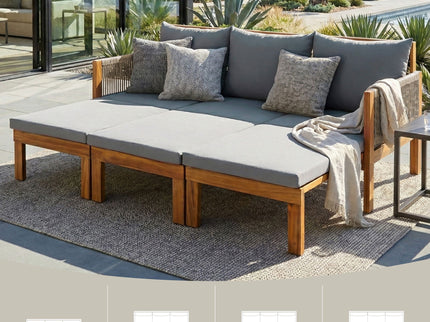 Outdoor 3 Seat Patio Sunbed