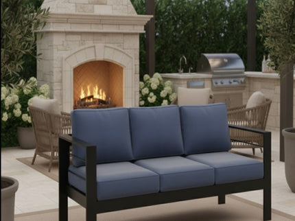 All-Weather Patio Sofa With Cushions, 3 Seat Outdoor Couch