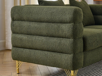 Oversized 2 Seater Sectional Sofa With Deep Seating And 2 Pillows