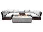Dark Brown / 2 Pc. U-Shaped Sectional, Fire Pit