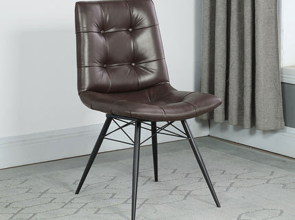 Back Dining Chairs With Button Tufting (Set of 4) - Brown