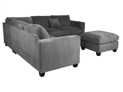 Modern Style L-Shaped Sectional Set With Ottoman