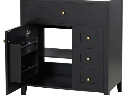 Bathroom Vanity With Sink, 3 Drawers And Adjustable Shelf