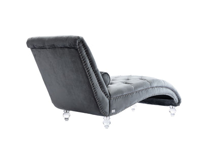 Chaise Lounge Indoor, Button Tufted Upholstered Chaise Lounge Chair With Pillow